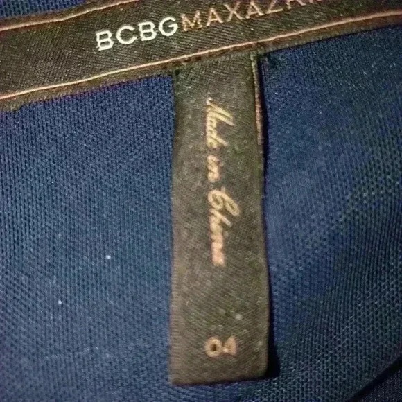 BCBGMaxazira midnight blue sequin and chiffon gown - Picture 5 of 6